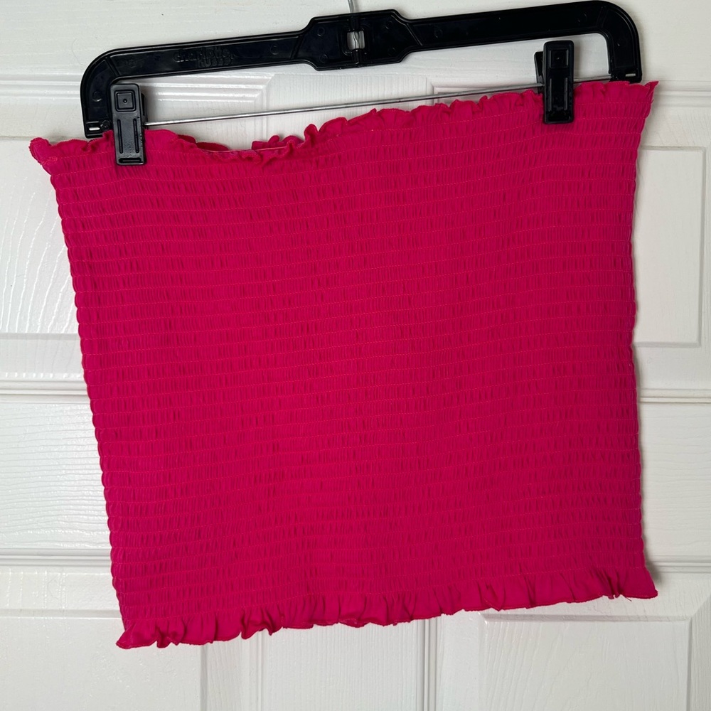 H&M Pink Smocked Tube Top Size Large - Picture 2 of 3